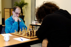 KNSB wedstrijd 2016-04-02 Rudi van Gool (links) tegen Gertjan Verhaeren