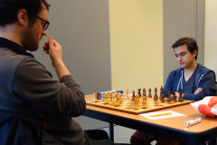 KNSB wedstrijd 2016-04-02 Arthur Hugaert tegen Thijmen Smith (rechts)