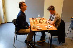 KNSB wedstrijd 2016-04-02 Dirk van Dooren (links) tegen Joep Nabuurs