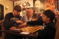 LimianZ Rapid 2014 Sjors Clabbers (links), Ger van Leipsig (midden) en Dimitrios Loutragotis (rechts)