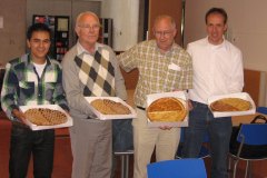 Vlaaientoernooi 2011. De vier beste schakers van het toernooi: Thijmen, Jan, Piet en Eric.