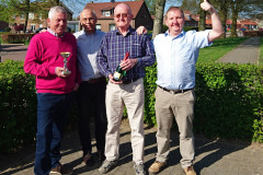 LiSB 9 april 2017 Venlo 4 is kampioen, V.l.n.r. Jean Paul Joosten, Peter Smith, Jos Kempen, Kim Clabbers.