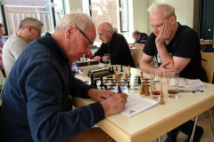 LISB ronde 6, Weert 8 april 2018 Peter Timmermans (rechts) tegen Bob Sauer