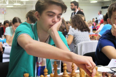 Siem van Dael op het European Youth Chess Championship 2019 dat plaats vond van 2 tot en met 10 augustus 2019 in Bratislava, Slowakije. Foto van de KNSB weblog.