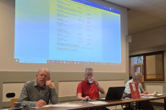 Het bestuur met v.l.n.r. Bas van der Grinten, Gerard in ’t Veld en Geert Hovens, voorjaarsledenvergadering 1 mei 2025.