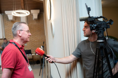 NK 20250709. Voorzitter Gerard in 't Veld wordt geïnterviewd door Omroep Venlo (Foto Ad Bruins)