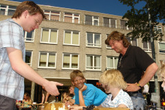 NK 2007 Straat simultaan: Vlnr Joep Nabuurs, onbekend, Florens Cals, Joop Dekens,  Juulke Suilen.