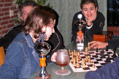 VLNR Judith Hendrix, Martijn Vossen, Thijmen Smith.Judith speelt tegen Rocco la Serpe.